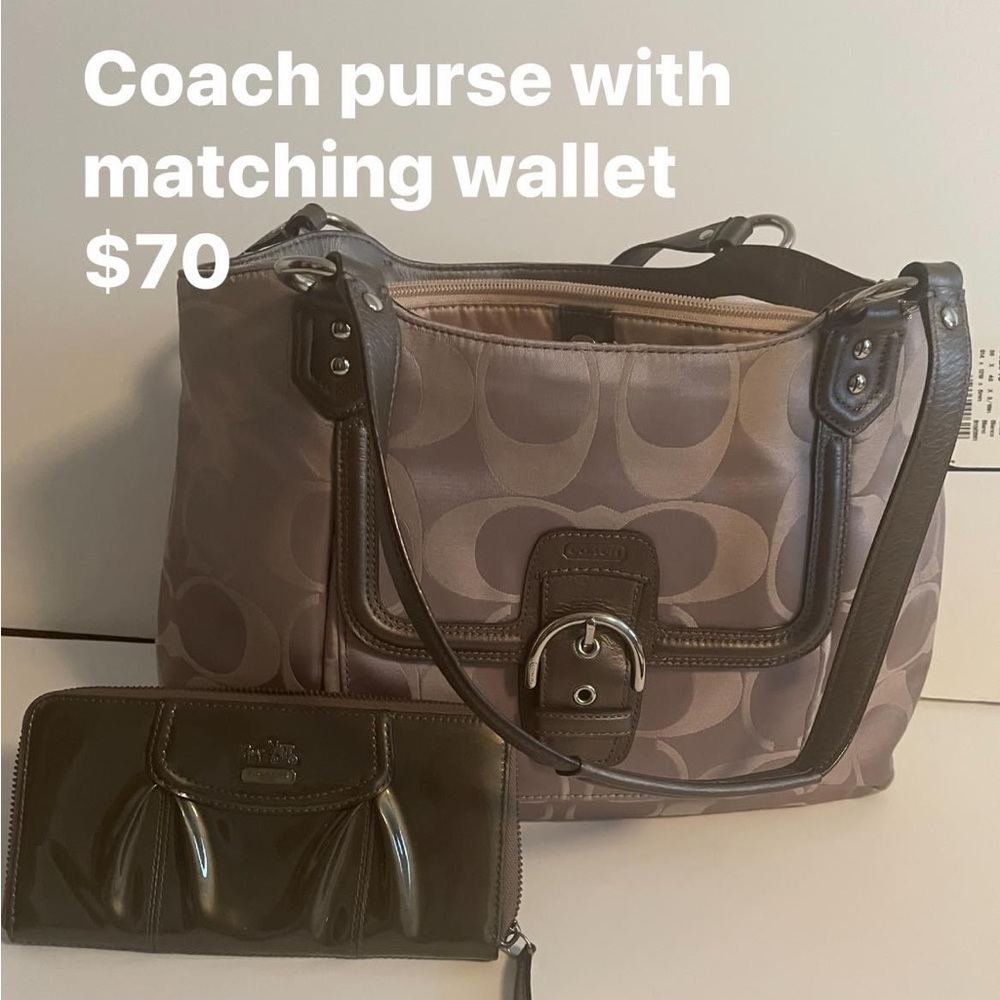 Authentic Coach purse and matching wallet.
